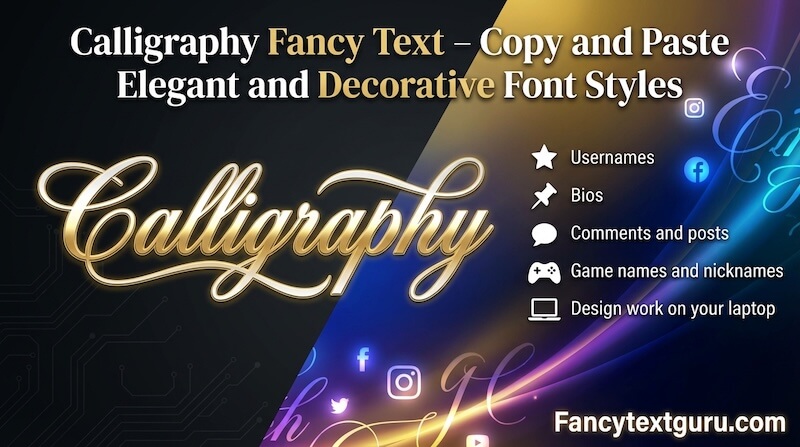 Calligraphy Fancy Text โ Elegant and Decorative Font Styles Calligraphy Fancy Text โ Copy and Paste 100+ Elegant Font Styles