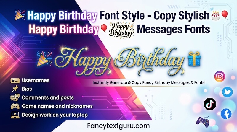 Happy Birthday Font Style - Copy Stylish Happy Birthday Messages Fonts Happy Birthday Font Style - Copy Stylish Happy Birthday Messages Fonts