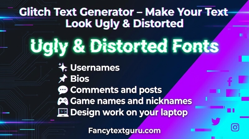 Glitch Text Generator โ Make Your Text Look Ugly & Distorted Glitch Text Generator โ Make Your Text Look Ugly & Distorted